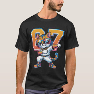Coole Dabbing-Katze 67 Baseball-Sportfan-Geschenk T-Shirt