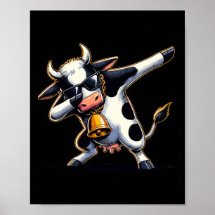 Coole Dabbing Kuh für festlichen Spaß Kuh Lover Ch Poster