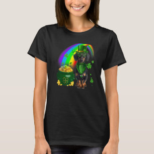 Coole Dackel Hunde Leprechauns Kleeblatt Kehle Pat T-Shirt