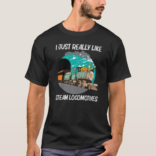 Coole Dampflokomotive für Männer - Eisenbahnzug T-Shirt (Vorderseite)