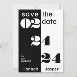 Coole Datumsnummern Typografy Black Wedding Save The Date