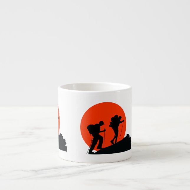 coole Designer-Tasse beim Wandern in der Liebe Espressotasse (Vorderseite)