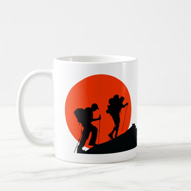 coole Designer-Tasse beim Wandern in der Liebe Kaffeetasse (Links)