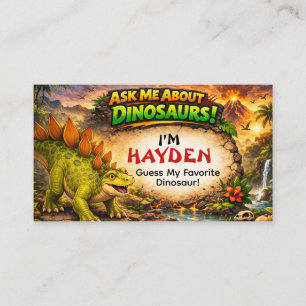 Coole Dinosaurier-Anrufkarte für ältere Kinder Telefonnummerkarte