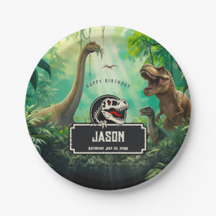 Coole Dinosaurier Welt Jurassische Grünanlagen Geb Pappteller