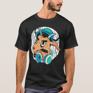 Coole DJ-Ziege mit Kopfhörern Punk-Ziege-Liebe T-Shirt