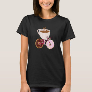 Coole Donut Coffee Bicycle Handgezeichnete Illustr T-Shirt