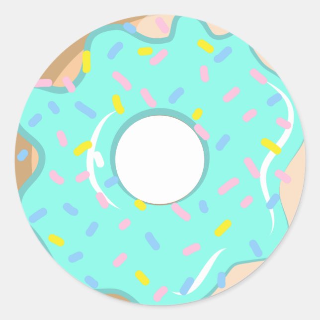 coole Donuts, süße Leckerei Klassischer Rundsticke Runder Aufkleber (Vorderseite)