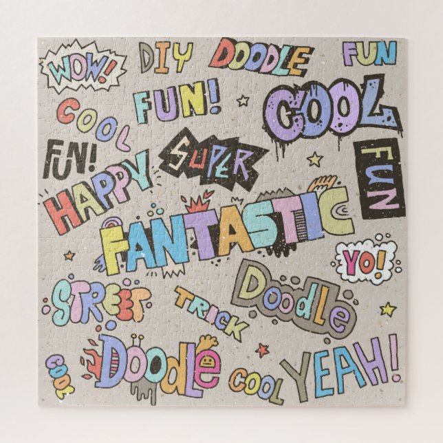 Coole Doodle Buchstaben Vintag (Vertikal)