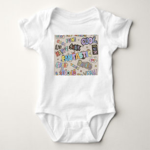 Coole Doodle Buchstaben Vintag Baby Strampler