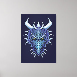 Coole Drachenkunst - Lila Drachenkopf Leinwanddruck