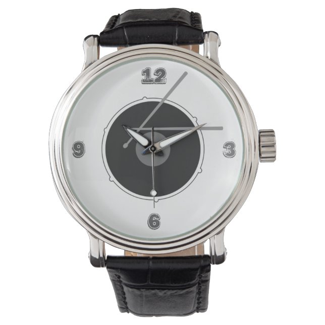 Coole Drum Black und White Rock Musik Armbanduhr (Vorderseite)