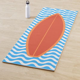Coole dunkelorange blaue Waves Surfen Yoga Mat Yogamatte