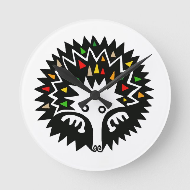 Coole ECHIDNA - Wildfauna Australien - Natur Runde Wanduhr (Vorderseite)