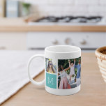 Coole einfache Fotomaterial und Monogramm Kaffeetasse<br><div class="desc">Erstellen Sie mit dieser phantastischen Tasse mit Monogramm Foto Collage Ihre ganz eigenen coolen Sake Ihrer Lieblings-Erinnerungen, Hochzeiten Fotos oder Urlaubsschnaps! Dieses einfache Design setzt 4 Ihrer Lieblings-Instagram-Schnappschüsse vorne und in der Mitte, zusammen mit einem Single Initial-Monogramm auf jeder Seite. Mit sechs quadratischen Fotos von Freunden, Kindern, Enkelkindern, Haustieren oder...</div>