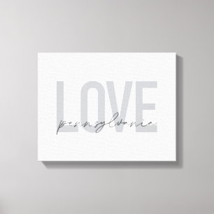 Coole, einfache, moderne Design Liebe Pennsylvania Leinwanddruck