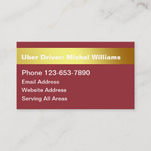 Coole Einfache Uber-Fahrerkarte für Hagelfahrten Visitenkarte