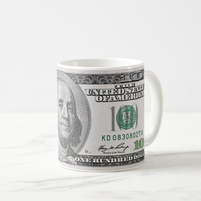 Coole einhundert Dollar Tasse! Kaffeetasse (VorderseiteRechts)