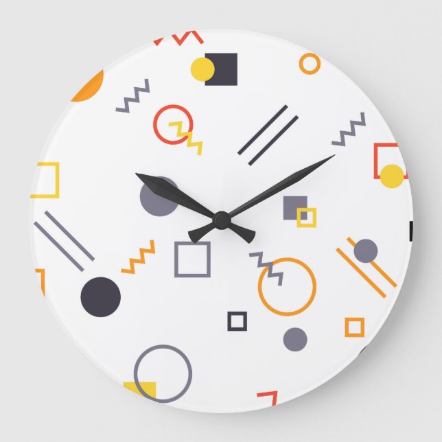 Coole, einzigartige, trendige, urbane abstrakte Il Große Wanduhr (Vorderseite)