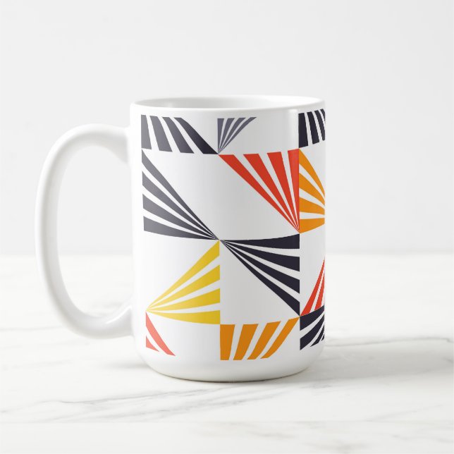 Coole, einzigartige, trendige, urbane, bunte Dreie Kaffeetasse (Links)