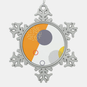Coole, einzigartige, trendige, urbane geometrische schneeflocken Zinn-Ornament