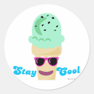 Coole Eiscreme bleibe Runder Aufkleber