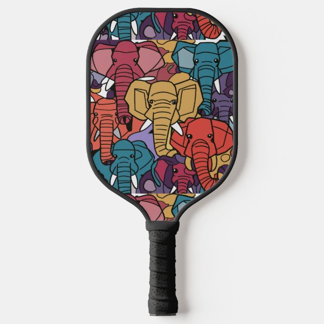 Coole Elefanten Abstrakt Pickleball Schläger (Vorderseite)