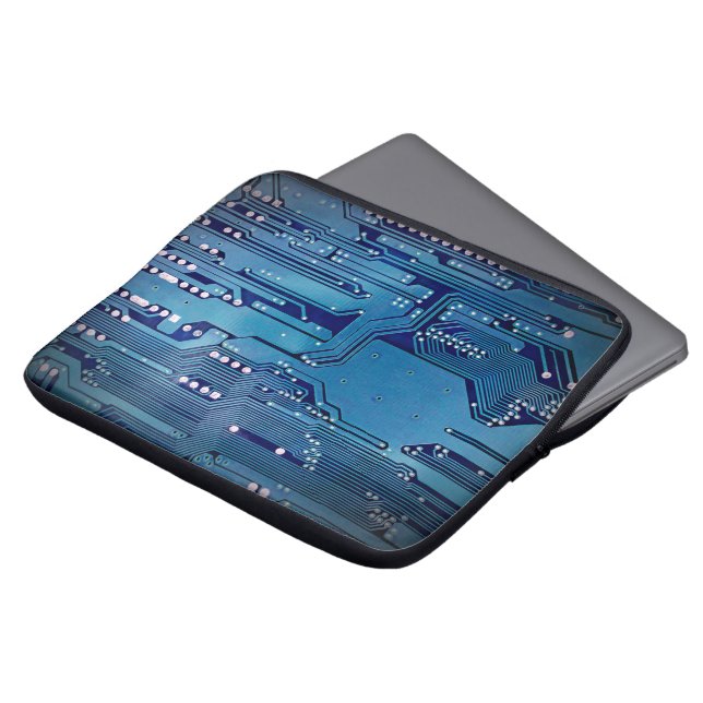 Coole elegante blaue Computerplatine Laptopschutzhülle (Vorne Oben)