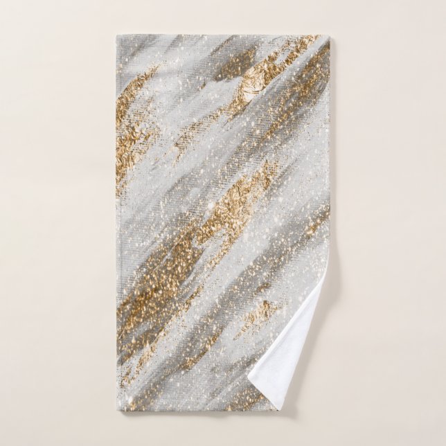 Coole Elegante Gold Glitzer Touch Badhandtuch Set (Handtuch)
