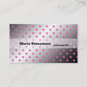 Coole, elegante, rosa und graue Polka-Punkte Visitenkarte