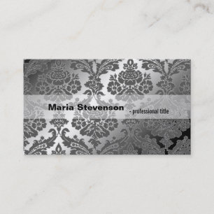 Coole, elegante schwarze Damast-Visitenkarte Visitenkarte