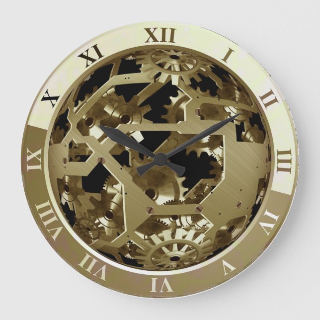 Coole elegante und attraktive Uhrengerüste Große Wanduhr (Vorderseite)