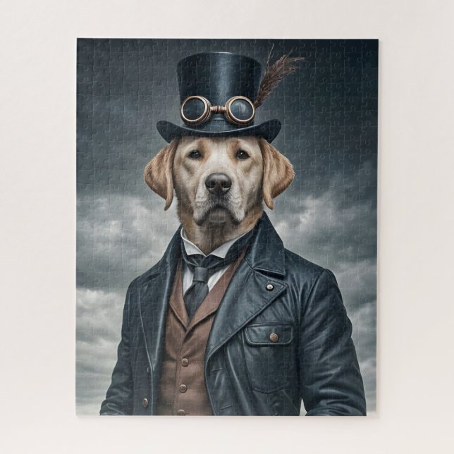 Coole Elegante Viktorianische Steampunk Labrador H (Vertikal)