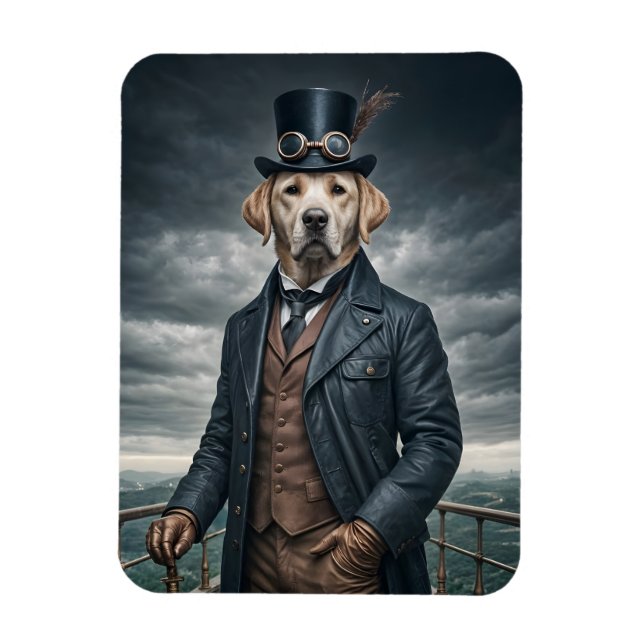 Coole Elegante Viktorianische Steampunk Labrador H Magnet (Vertikal)