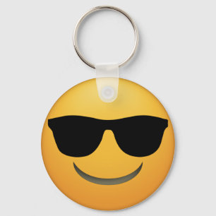 Coole Emoji Schlüsselkette mit Sonnenbrille. Schlüsselanhänger