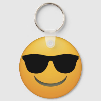 Coole Emoji Schlüsselkette mit Sonnenbrille. Schlüsselanhänger