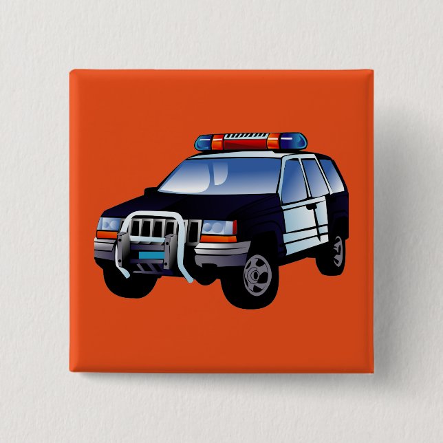 Coole Entwicklung des Cartoon von Polizeiwagen für Button (Vorderseite)