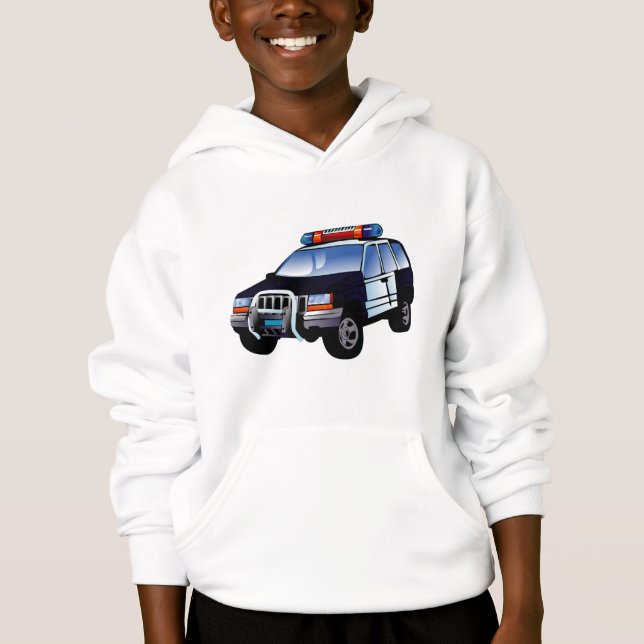 Coole Entwicklung des Cartoon von Polizeiwagen für Hoodie (Vorderseite)