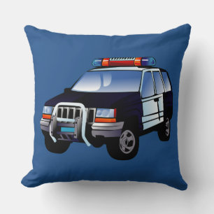 Coole Entwicklung des Cartoon von Polizeiwagen für Kissen