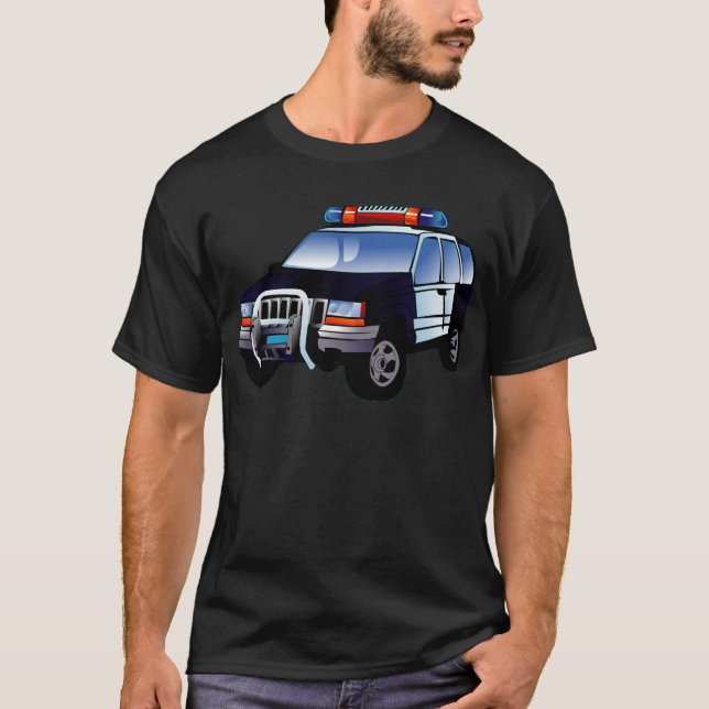 Coole Entwicklung des Cartoon von Polizeiwagen für T-Shirt (Vorderseite)