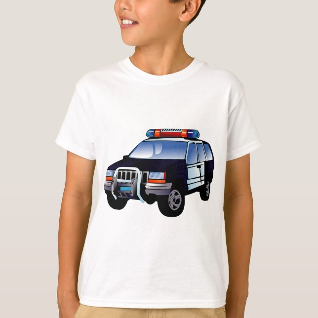 Coole Entwicklung des Cartoon von Polizeiwagen für T-Shirt (Vorderseite)