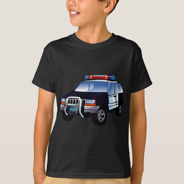 Coole Entwicklung des Cartoon von Polizeiwagen für T-Shirt (Vorderseite)