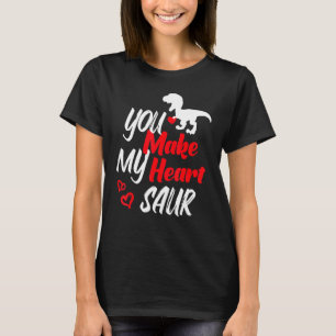 Coole Erklärung Valentinstag Herz in Liebe Dinos T-Shirt