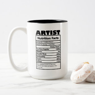 coole Fakten über die Arbeit des Künstlers Zweifarbige Tasse