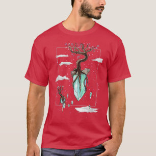 Coole Fantasy Floating Kristallwelten Sakura Tree  T-Shirt