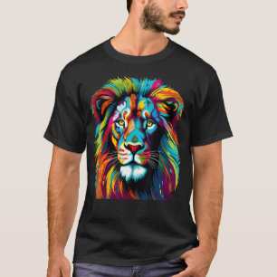 Coole Farbaufnahme Lion Portrait Grafik T-Shirt