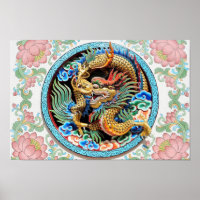 Coole Farbe des asiatisch-japanischen Drachen