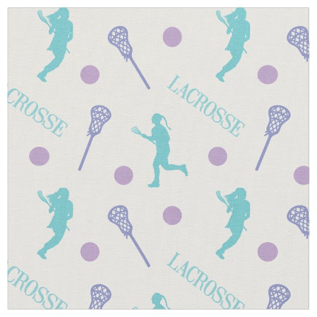 Coole Farben Lacrosse Player-Muster Stoff (Nahaufnahme)