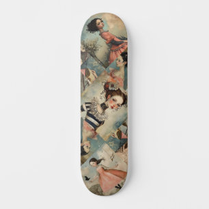Coole Farbenfrohe Decoupage Inspiriert Girls Skate Skateboard