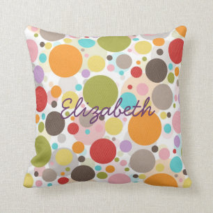 Coole farbenfrohe, gürtelförmige Polka-Punkte Kissen